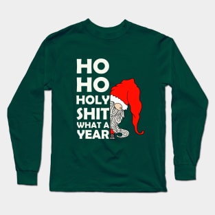 Ho Ho Ho A What a Year Christmas Illustration Long Sleeve T-Shirt